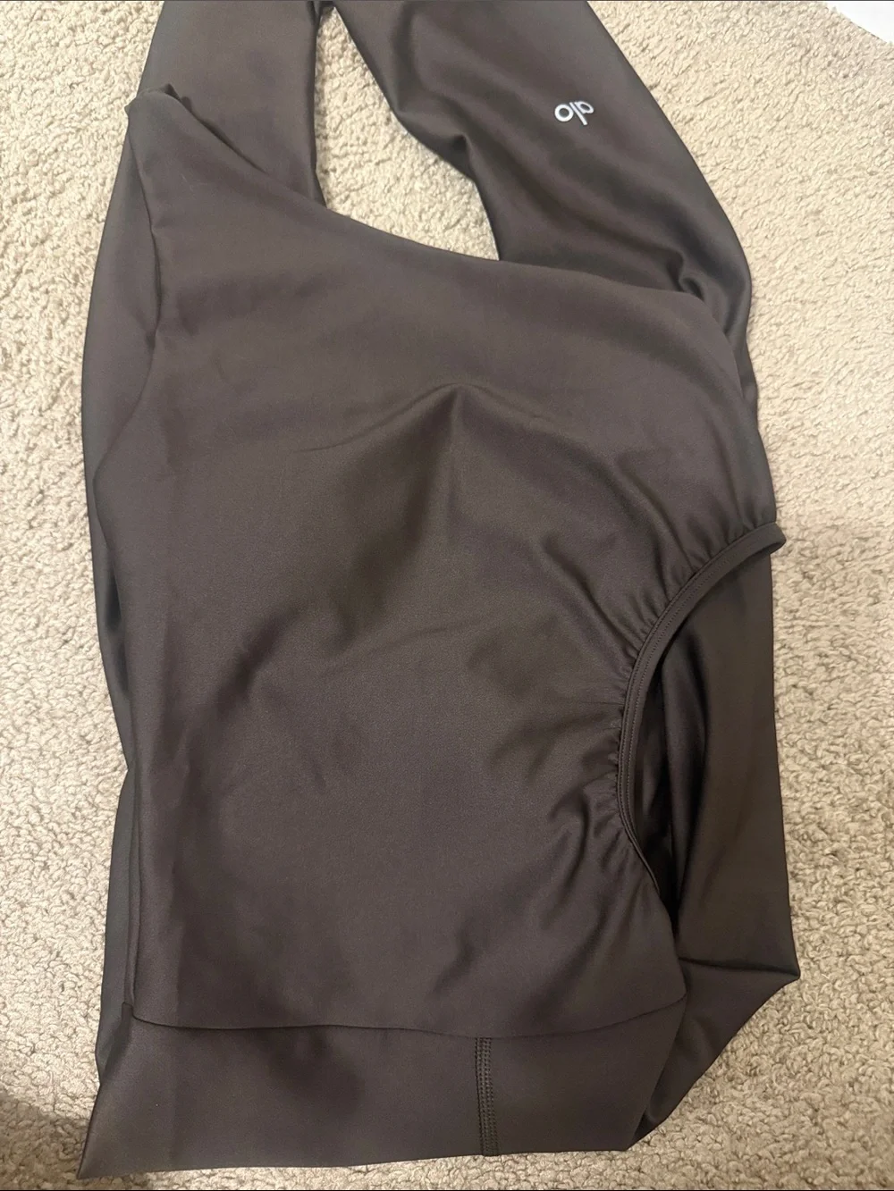 Alo yoga chocolate espresso brown one shoulder jumpsuit w waist cut out NWOT